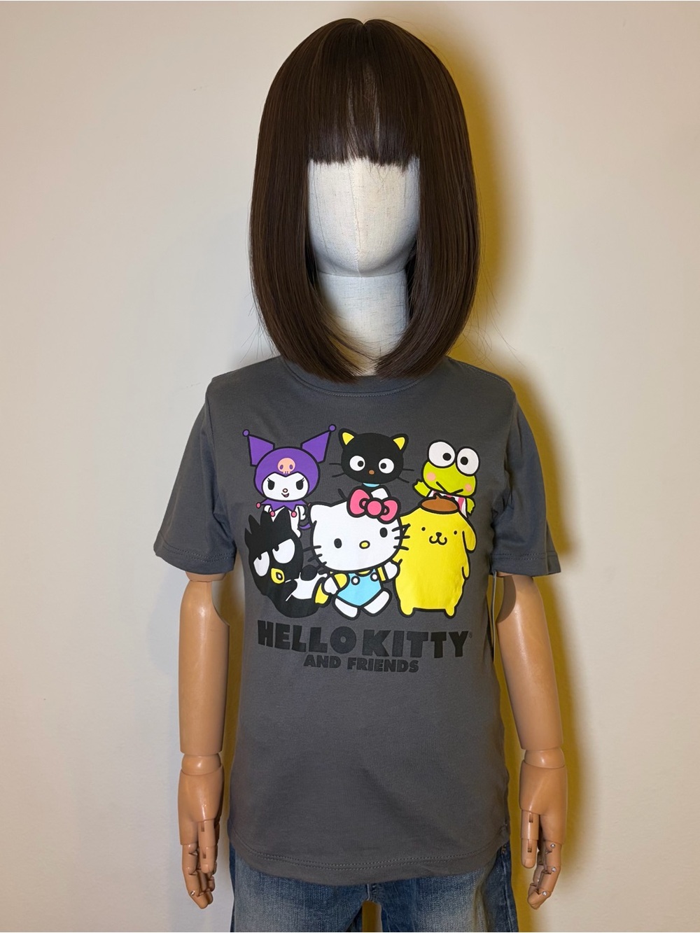 Hello Kitty & Friends Graphic Tee Charcoal Grey XS (4-5) NWT